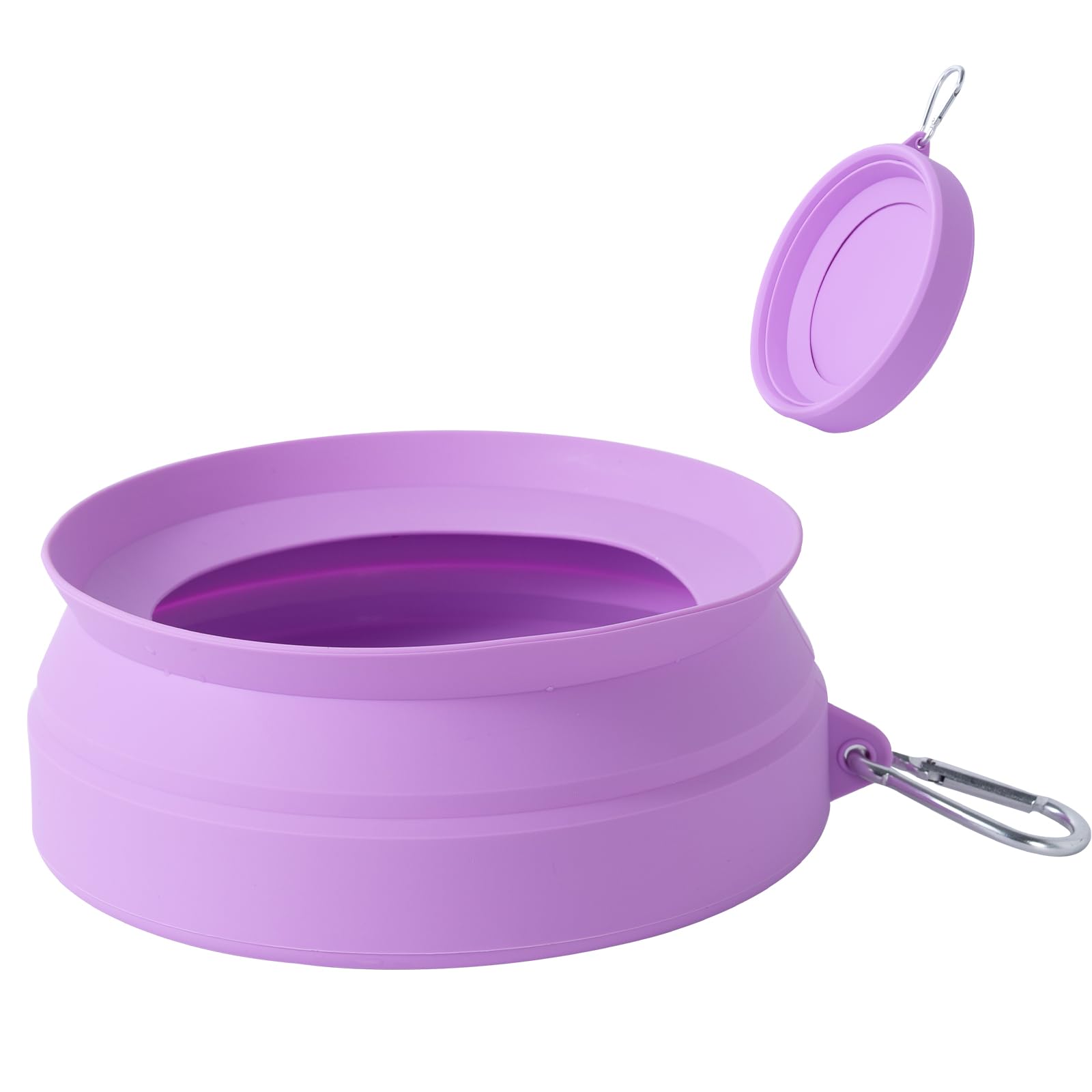 SLSON Non Spill Dog Water Bowl for Car Collapsible Dog Travel Bowl Integrated Molding Portable Pet Drinking Bowl for Road Trip (Light Purple)