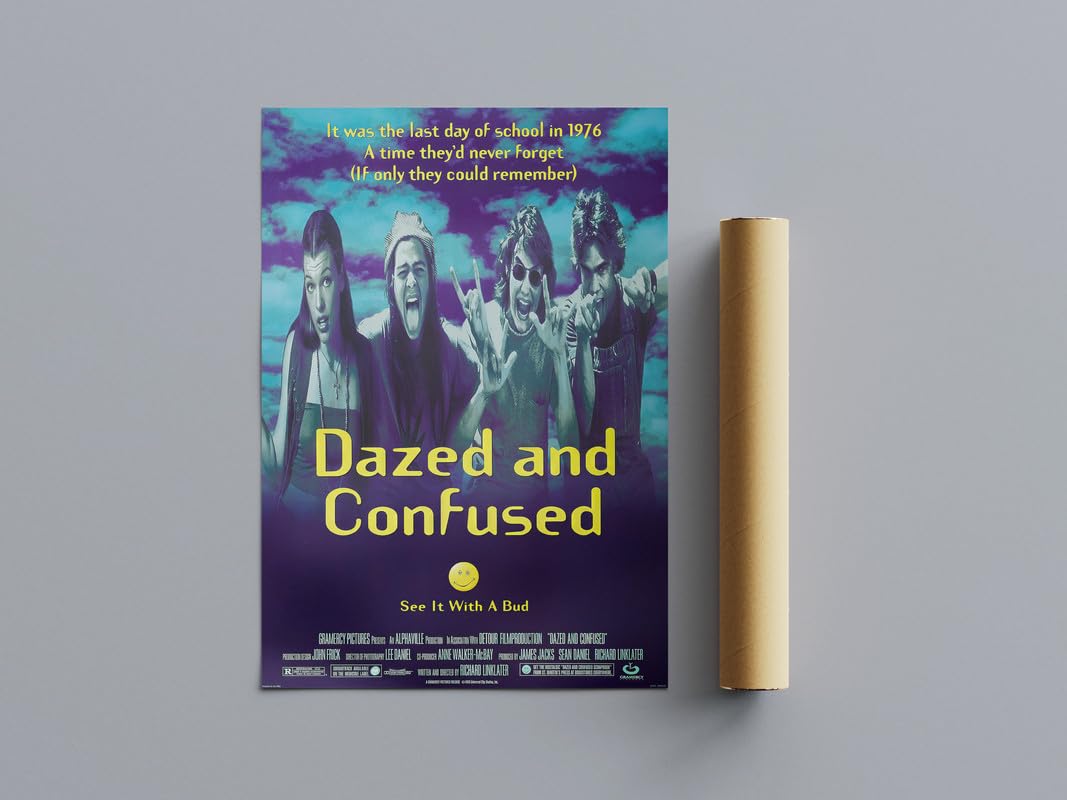 Pixie Posters Multi Colour Cult Classic Movie Posters Dazed And Confused Wall Art (A4 Size 21Cmx29.7cm)