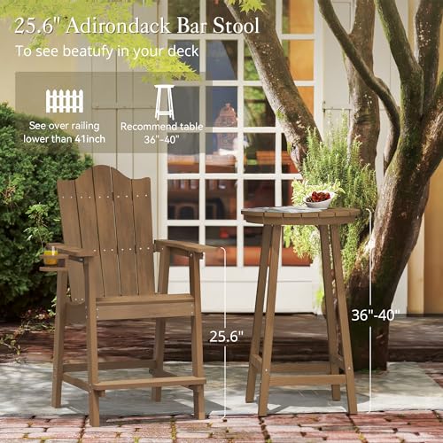 Outdoor Adirondack Barstools Set of 2 for Deck or Patio