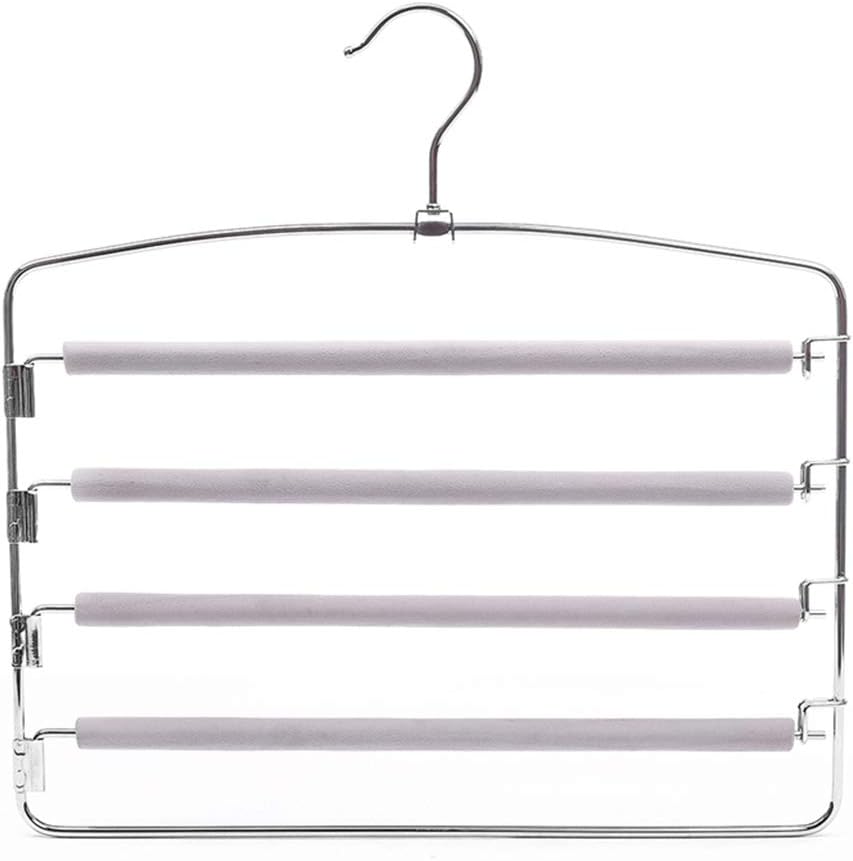Laundry Rack, Trousers Hangers, Space-Saving Multi-Bar Metal Pants Hangers, Stable with Non-Slip Padding, Swing Bars for 4 Jeans Each, Suit Pants, Scarves