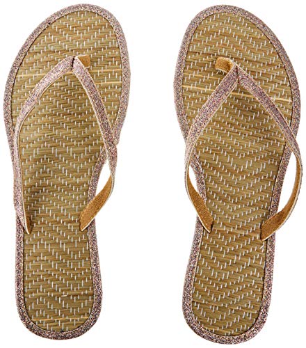 Mopec Talla L, Flip Flop bambú Detalle lamé, Pack de 2, Rosa, 2