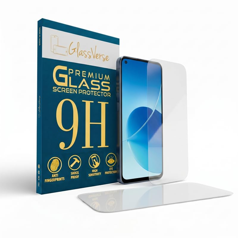 Image of GlassVerse PureView Tempered Glass for Oppo Reno 6 5G | Crystal Clear, 9H Hardness Screen Protector, Edge to Edge, Case Friendly, Hassle-less Installation Kit Included. (Pack of 2)