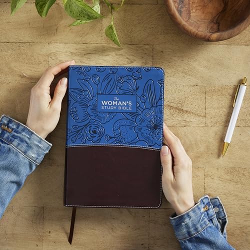 Image of NIV, The Woman's Study Bible, Leathersoft, Blue /Brown, Full-Color, Red Letter: Receiving God's Truth for Balance, Hope, and Transformation
