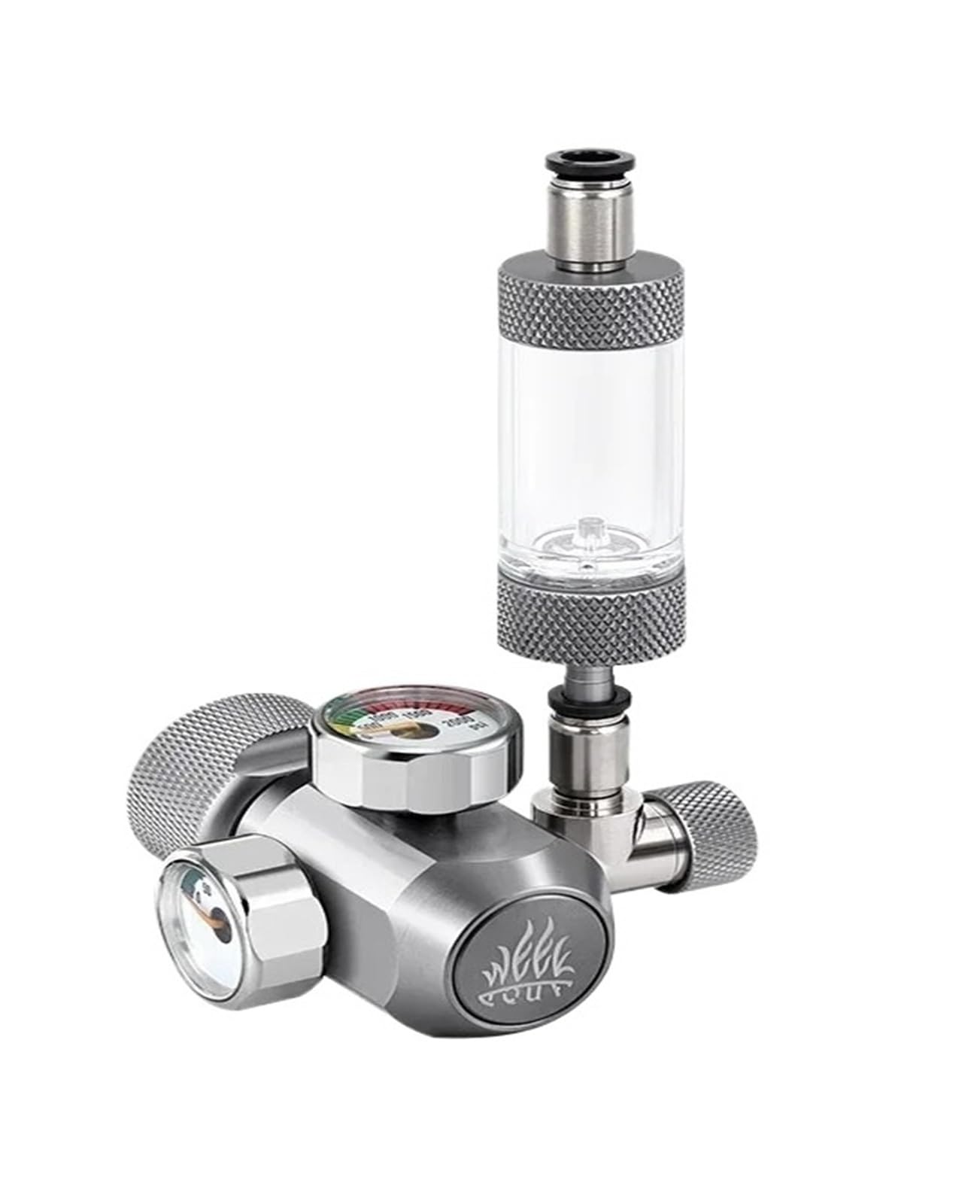 Aquarium Co2 Gas Regulators Carbon Dioxide Cylinder Pressure Reducing Valve with Bubble Counter Tuning(C02-MV-S,W21.8)