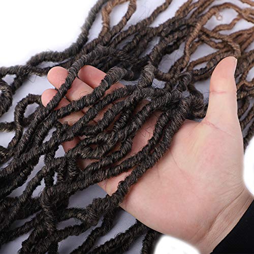 7Packs/Lot New Faux Locs Pre-Looped Crochet Braiding Hair Synthetic Soft Goddess Gypsy Crochet Passion Twist Braids Hair Extensions (24Inch,T27) #TOP5