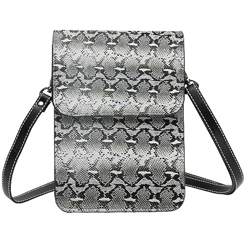 Snake Skin Python Pattern Woman Crossbody Bags Leather One Shoulder Handbags Wallet Adjustable Strap Cell Phone Purse