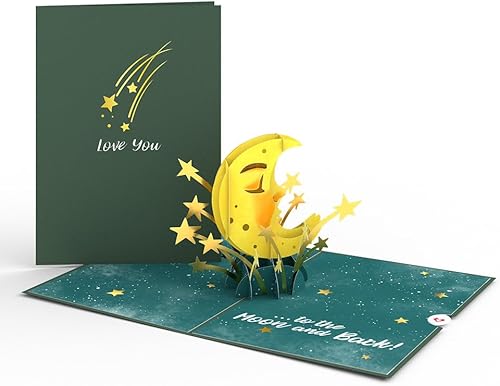 Lovepop - Tarjeta desplegable Love You to the Moon and Back, de 5 x 7 pulgadas, tarjeta de felicitación 3D, tarjeta desplegable para madre, tarjeta
