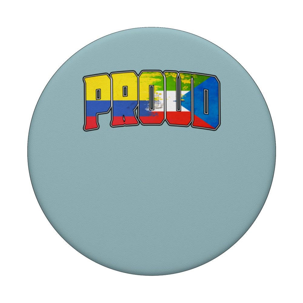 Colombian and Equatorial Guinean Hispanic Heritage Flag Prou PopSockets Swappable PopGrip, Black - Image 3