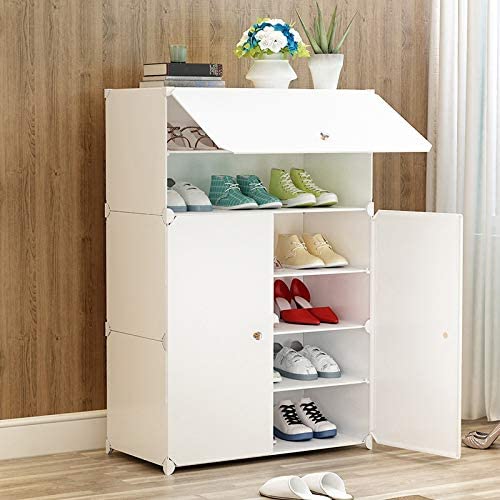 Étagères à chaussures anti-poussière meuble d'entrée modulable
