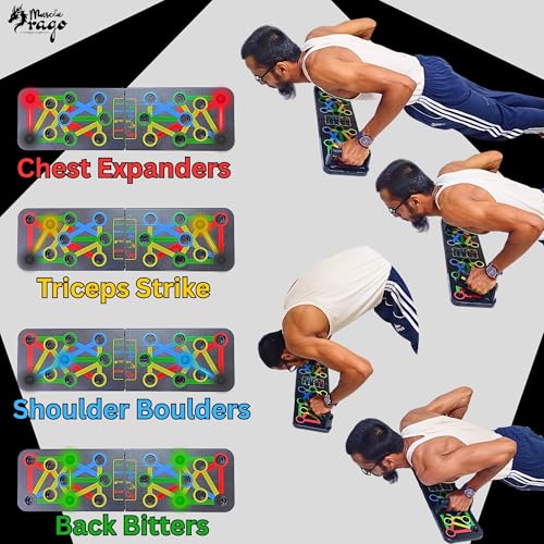 Image of Pushup Board - | Pump Upper body Strength with INSANE Strength and Advanced Muscle Push up Stand | Home Gym For Selective Pushups, Tricep, Chest and Back Strengthener