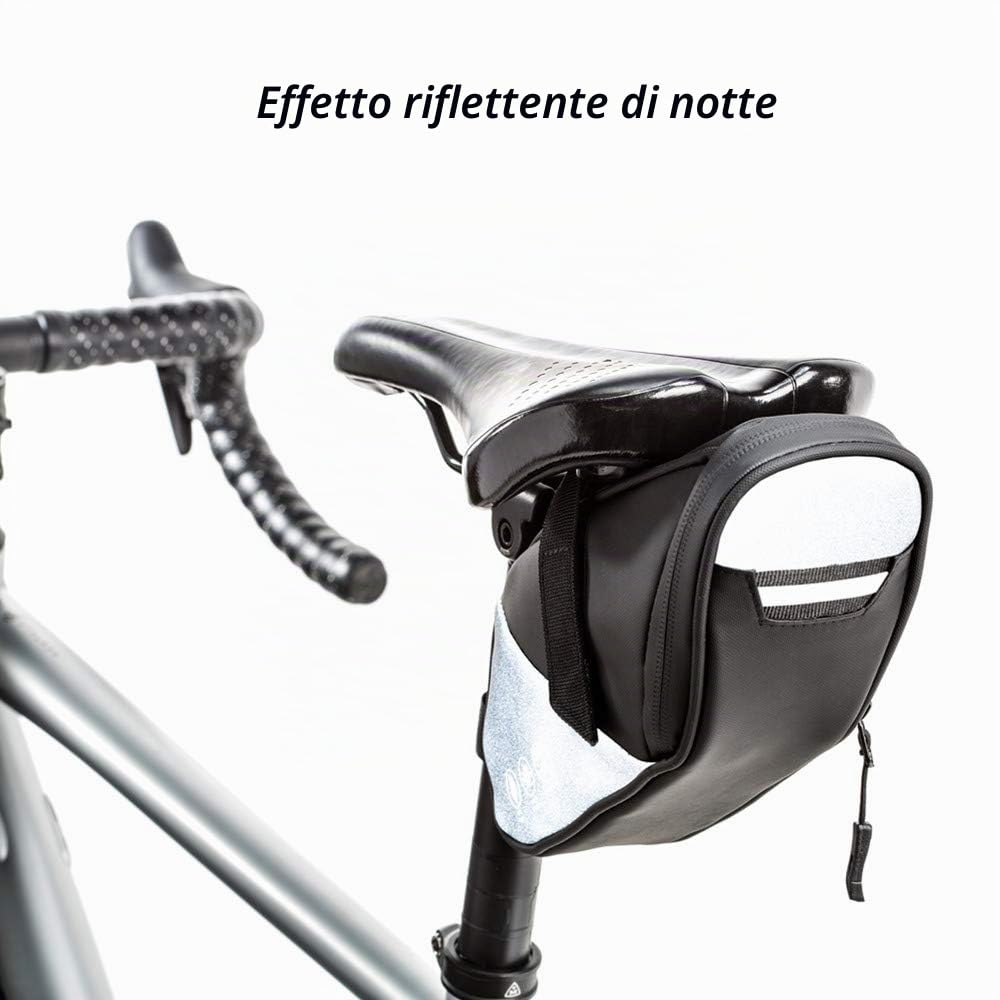 HOMPER Borsa della Sella per Bicicletta 1,5L Borsa per Sellino Impermeabile Borsa sottosella con Tasca Borsa da Sella per Ciclismo/MTB/Bici