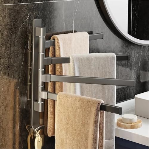 Porte-serviettes rotatif à 180° orientable pour optimiser l'espace de la douche