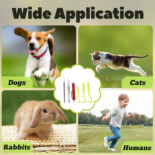 6Stks Chemiefreier Zeckenentferner Set, Schmerzloser Zeckenhaken, Werkzeug zum Entfernen von Zecken, Sicherer Multifunktionaler Zeckenzange, Zeckenpinzette mit Aufbewahrungskoffer für Katze Hund