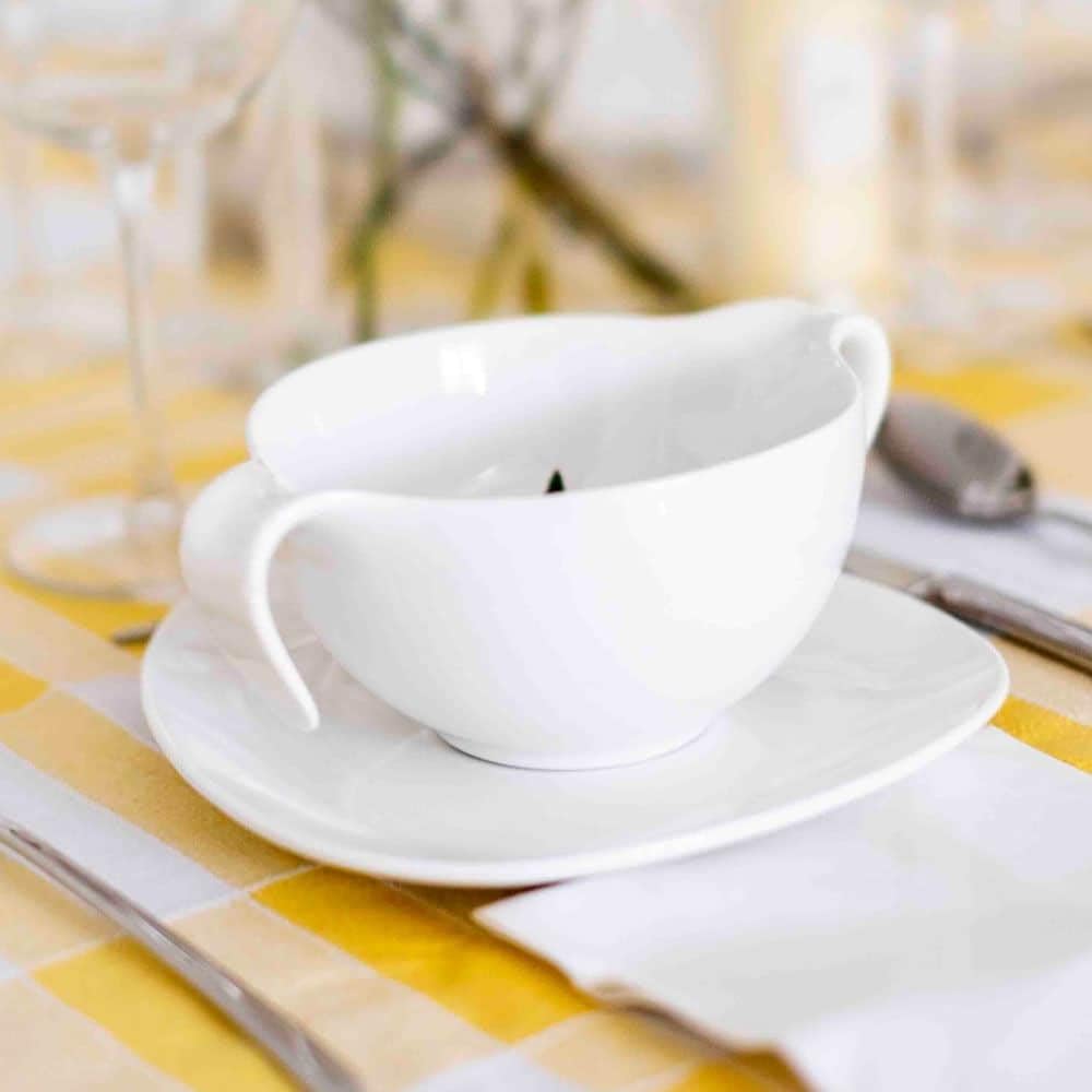 FranquiHOgar | Bols à consomé en porcelaine blanche modèle Ovum pour 6 |12 Pièces