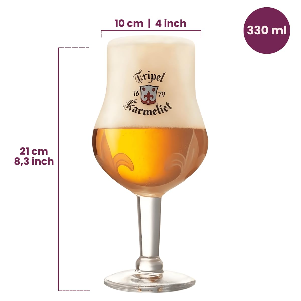 Karmeliet Vasos de cerveza 330 ml – 6 unidades