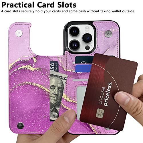 Étui à rabat iPhone 14 Pro Max marbre rose, l'accessoire idéal des sorties - 3