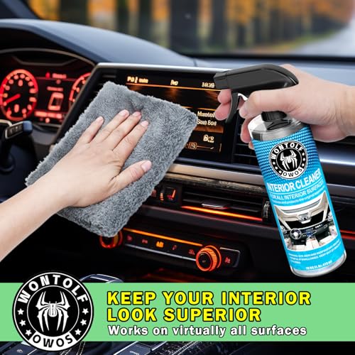 Wontolf Car Wash Kit, Car Cleaning Kit with Long Handle Car Wash Brush, Car Wash Soap, Interior Cleaner, Wheel Cleaner, Window Squeegee, Car Interior Detailing Kit for Cars Trucks RVs SUVs - Thumbnail 5