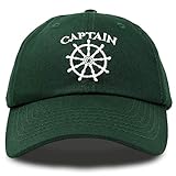 DALIX Captain Hat Sailing Baseball Cap Navy Boat Men Women in Dark Green