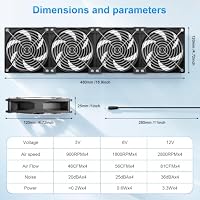 4x 120mm PC Lüfter 230V Gehäuselüfter Regelbar mit Hohem Luftstrom – Ansicht 7