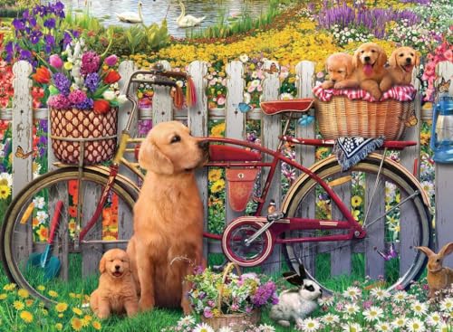 Ravensburger Puzzle Adulte Puzzle 500 p Chiens mignons dans le jardin 15036 - vue 2