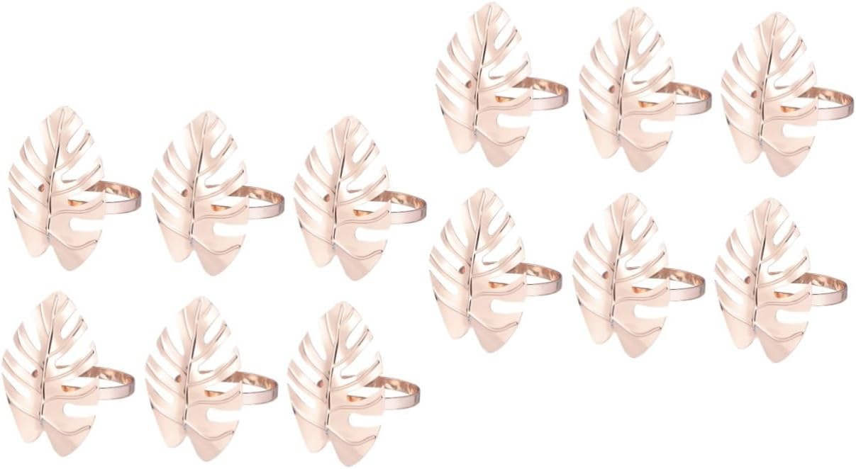 Abaodam 12 Pcs Hawaiian Dining Ring Hula Party Napkin Clasp Napkin Rings Fall Napkin Rings Summer Party Favor Floral Napkin Rings Leaf Napkin Ring Banquet The Summer Hula Dance