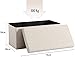 Zedelmaier Sitzbank Sitzwürfel mit Stauraum Plüschstoff Fußbank Truhen Aufbewahrungsbox faltbar belastbar bis 300 kg, Deckel abnehmbar, 76 x 38 x 38 cm (Beige-76)