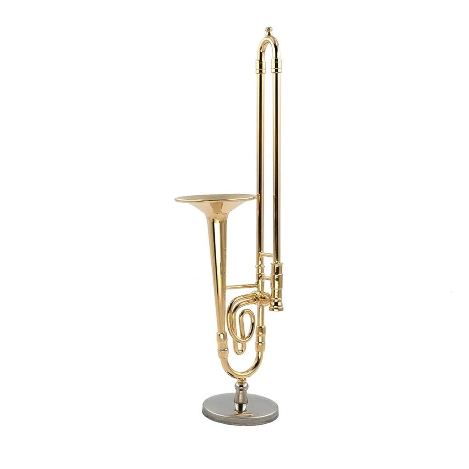 Miniaturowe ozdoby do instrumentów muzycznych Miniaturowy Model Puzonu Z Brązu Ze Stojakiem I Akcesoriami(9cm)