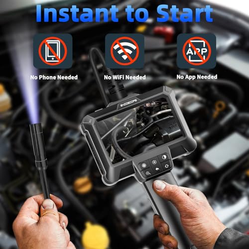 Winwend Endoscope Camera With Light - Ip67 Waterproof Borescope Camera With 8 Adjustable Led Lights | 4.3 Inch Lcd Screen Borescope | Hd 1080P Inspection Camera With 16.5Ft Semi-Rigid Cord Tools For Men thumb #3