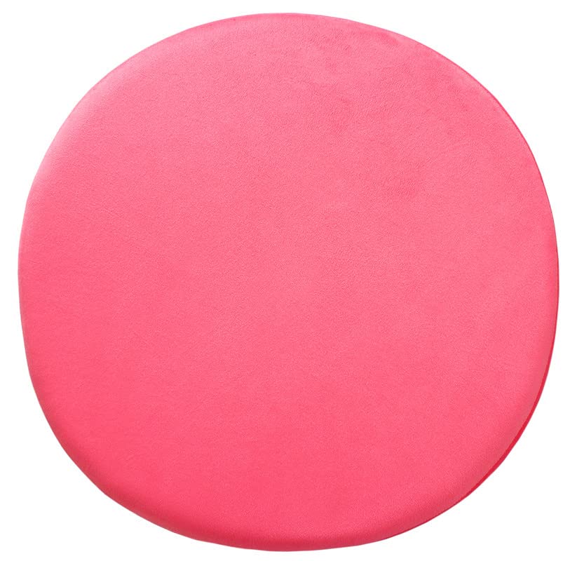 Image of Ottoman Stool for Living Room Foot Rest | Velvet Small Ottoman Foot Stool | Solid Wood Legs | Footstool Puffy for Home, Bedroom & Makeup Table | 16x16x18 Inch, Set of 2 (BabyPink)