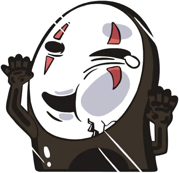 Kaonashi (No Face) Funny Hitting Glass Vinyl Decal Sticker for Car/Window/Computer (4.3" x 4.5")