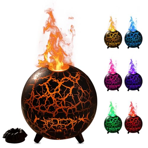 Volcano Humidifier Flame Diffuser: 200ML 7 Colors Flame Aromatherapy Diffuser Super Quiet Essential Oil Humidifier with Flame Mist Effect for Home & Office