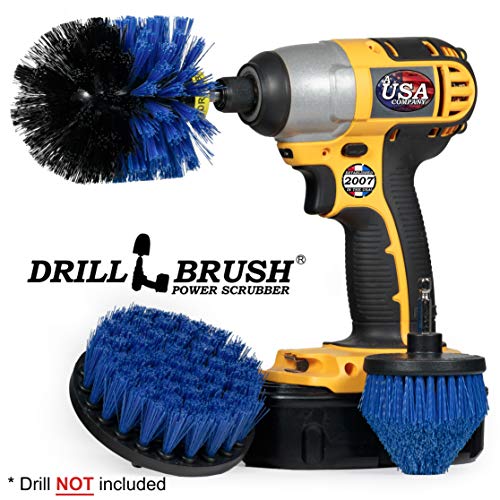Image of Drill Brush Aquatic Cleaning Brush Set - Fish Tank Accessories - Boat Accessories - Aquarium Scrubbing Kit - Swimming Pool Brushes - Pool Cleaning Household Set - Fish Tank Cleaner - Cleans Boat Seats