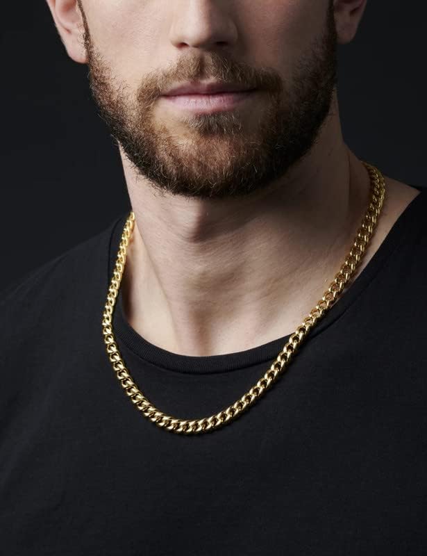 Miniatura 2 de Waitsoul 925 Sterling Silver Cuban Chain Lobster Clasp 7810mm SilverGold Over Cuban Link Curb Chain Necklace for Men Women Diamond Cut 16-30 Inches