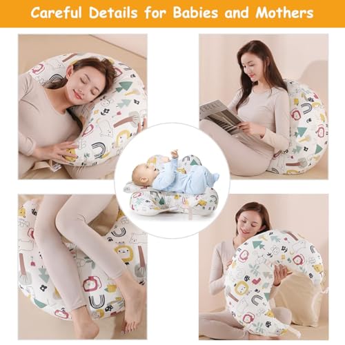 Image of Feeding Pillow for New Born Baby with Detachable Cover Breast Feeding & Maternity Nursing Pillow for Breastfeeding Set of Support for Baby Feeding Pillow with Removable Cover