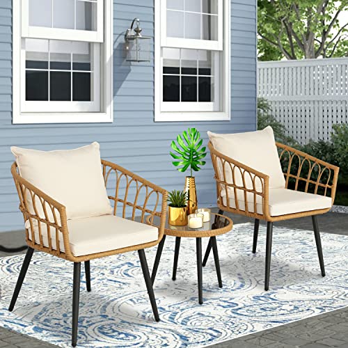 image for BPTD 3 Piece Outdoor Bistro Set Patio Set Balcony Furniture Outdoor Fu