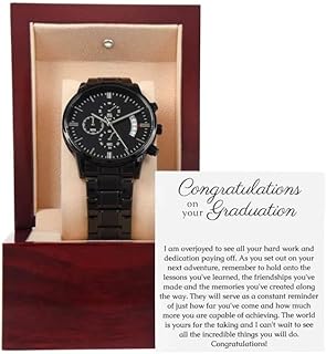 Men's Openwork Watch With Special Message Card Graduation Watch for Men Class of 2023 Graduation Gifts for Boys Mens Watch with Message Card Watch College Graduation Gift Birthday Gift for Son