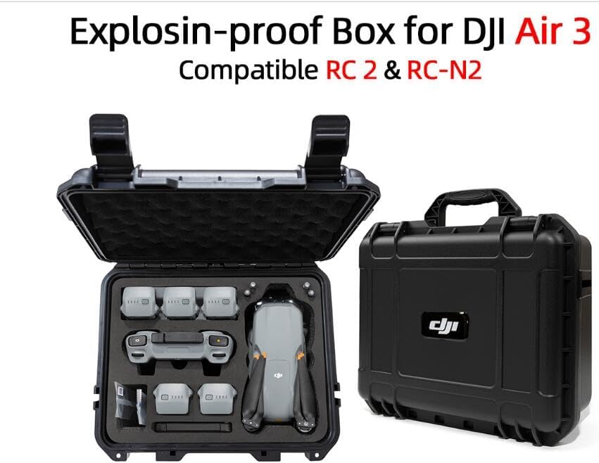 Miniatura 6 de Coyktonty - Funda rígida impermeable para DJI Air 3 Drone (para controlador DJI RC2RC-N2) totalmente protectora, a prueba de polvo, a prueba de
