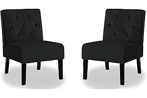 US Pride Furniture Velvet Armless Accent Chairs - Sinuous & Tight Seat Design