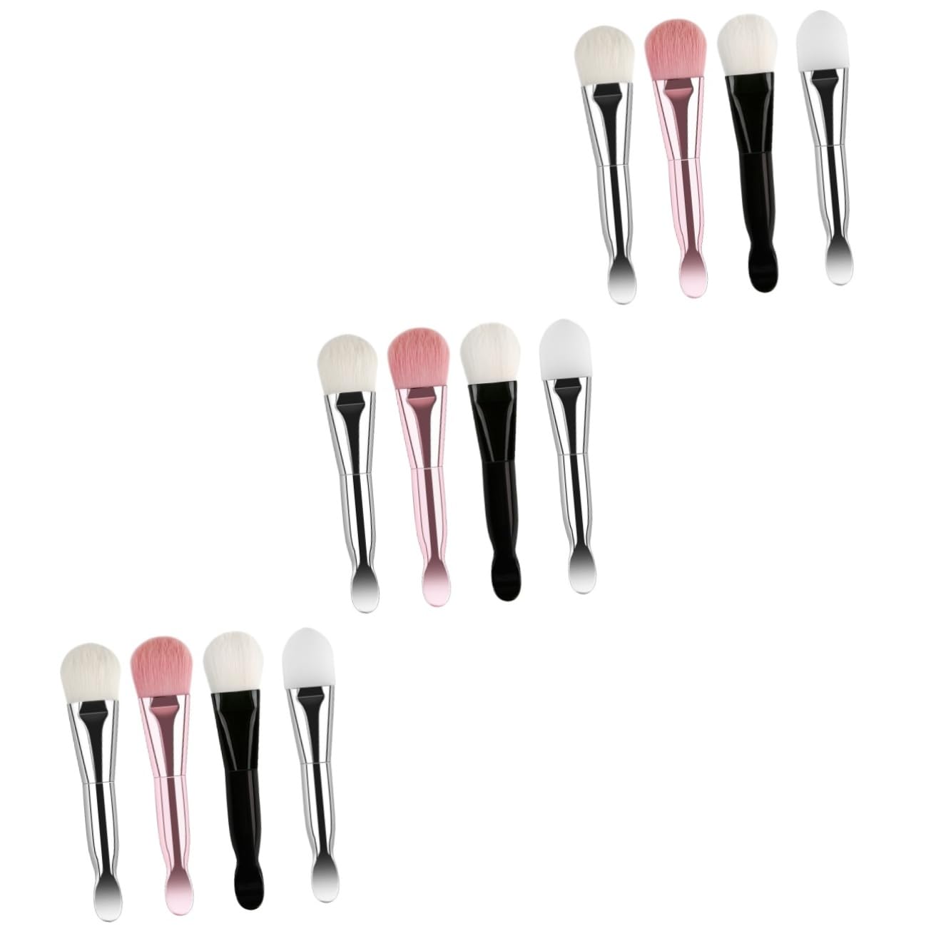 12 Piezas Cepillo De Maquillaje Máscara Pinceles De Maquillaje Elegantes Brocha De Maquillaje Facial Base De Aerógrafo Aplicador Facial Rubor Brocha Para Polvos Destacar Piel Suave