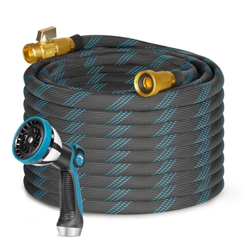 Ainpota Garden Hose 100ft Flexible Water Hose with 10 Function Sprayer Leak-proof Lightweight Non-Expanding Water Pipe with Solid Fittings for Yard,RV (100FT)