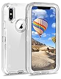 Coolden Hybrid Clear Case for iPhone X/10, Heavy Duty Protective Dual Layer Shockproof Case with Hard PC Bumper + Soft TPU Back for 5.8” Apple iPhone X/10(Transparent)