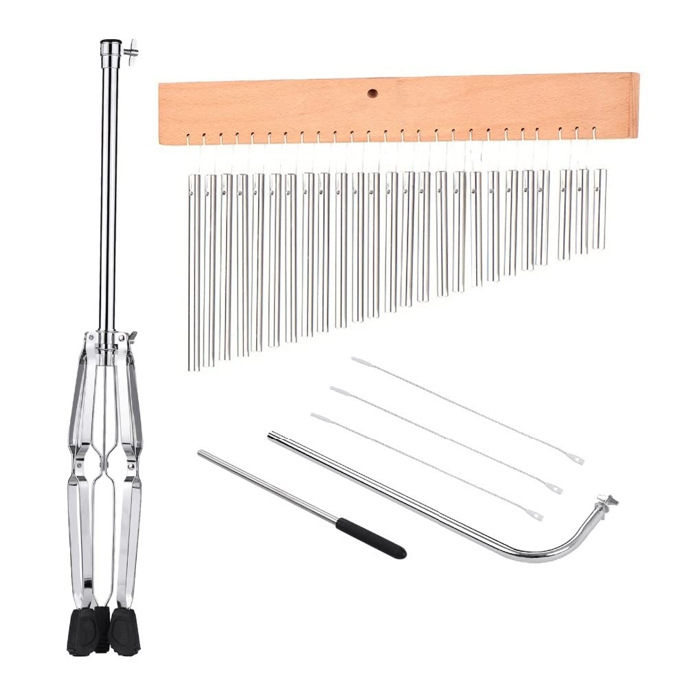 Percussão Musical 25 Campane Bar Chime Bar Chimes Single-Row Bar In Alluminio Solido Campanelli Eolici Strumento A Percussione Con Supporto Di Montaggio Regolabile Nuovo Xilofoni