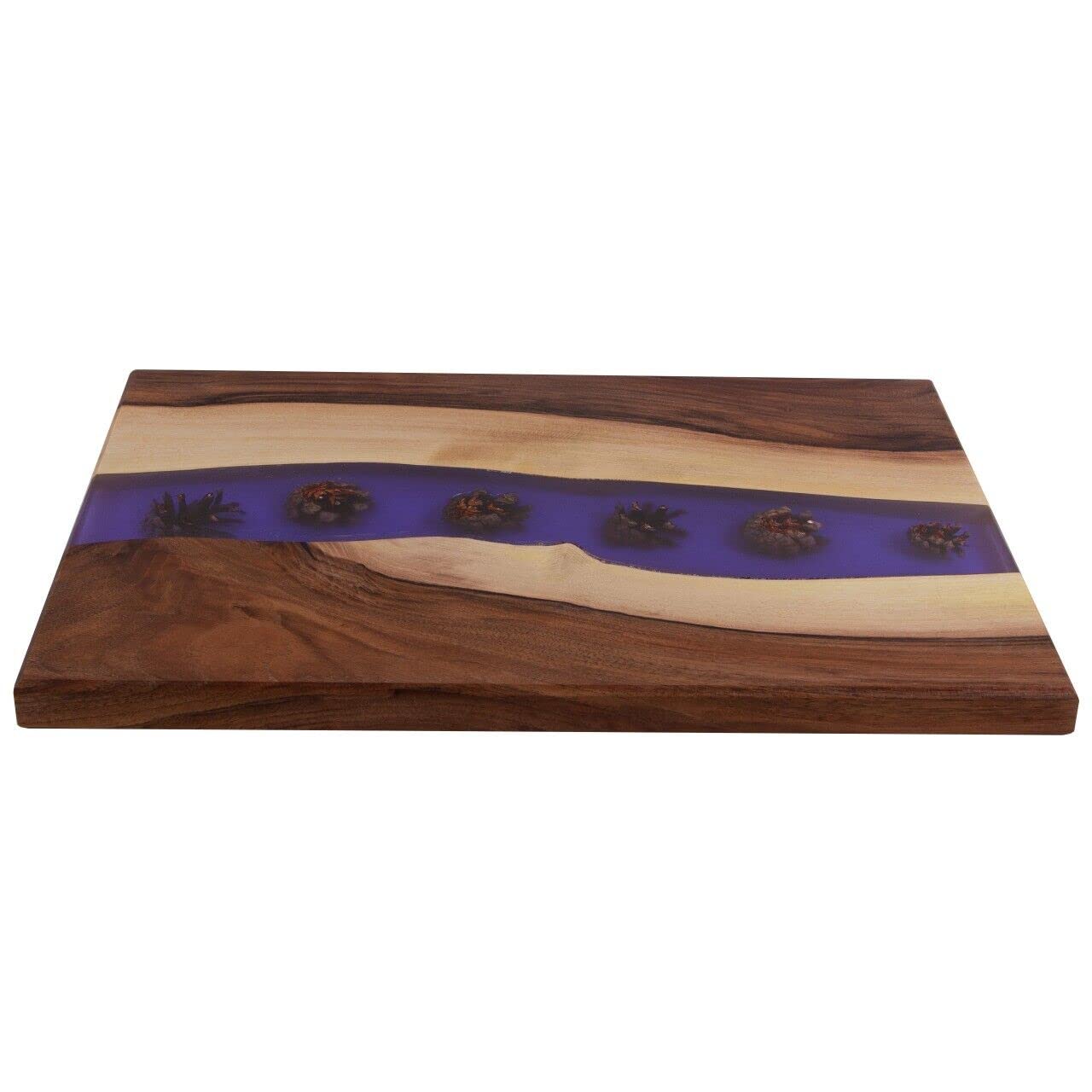 Planche à Découper Moderne En Bois Et Résine Époxy Bleue – Taille Moyenne (20x30 Cm)