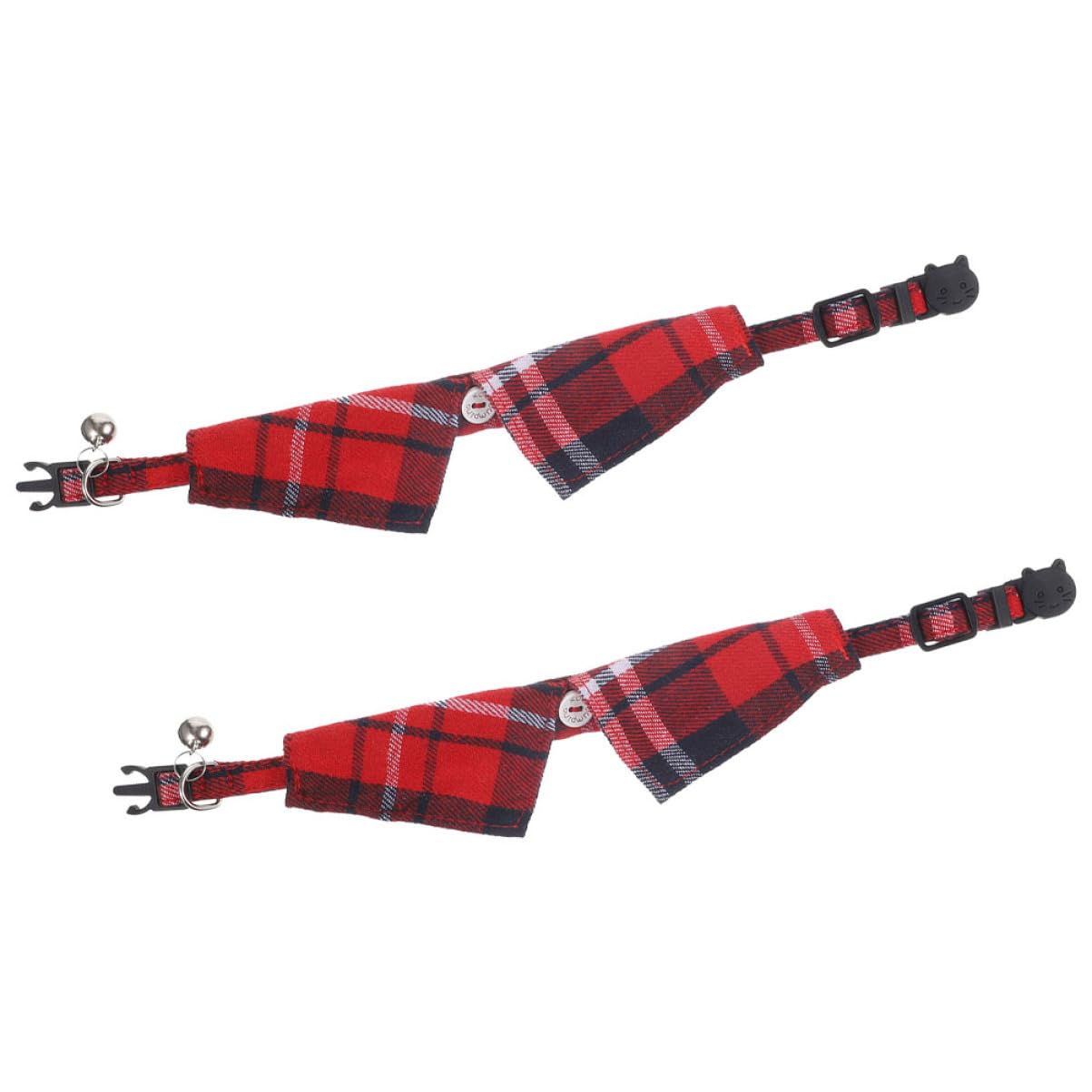 POPETPOP Lot De 4 Colliers Réglables pour Chat avec Clochette Motif Écossais Et Dessin Animé pour Petits Chiens Et Chats 2 Pièces X 4