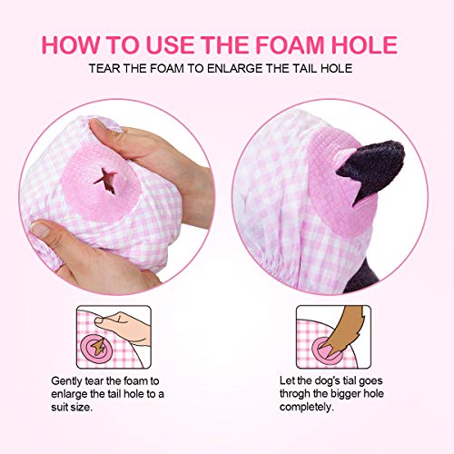 Image of Pet Soft Dog Diapers Female, Disposable Dog Diapers, Cat Diaper for Female Cats, Puppy Diaper with Adjustable Foam Tail Hole 36pcs (XS,Pink)
