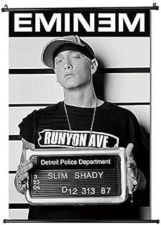 Tainsi Eminem Mugshot Movie star Scrolls Poster Art Print Collection Home Room Decor 30x45cm(12 x 18 in)