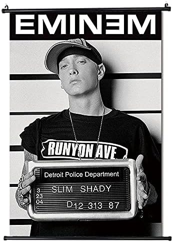 Tainsi Eminem Mugshot Movie star Scrolls Poster Art Print Collection Home Room Decor 30x45cm(12 x 18 in)