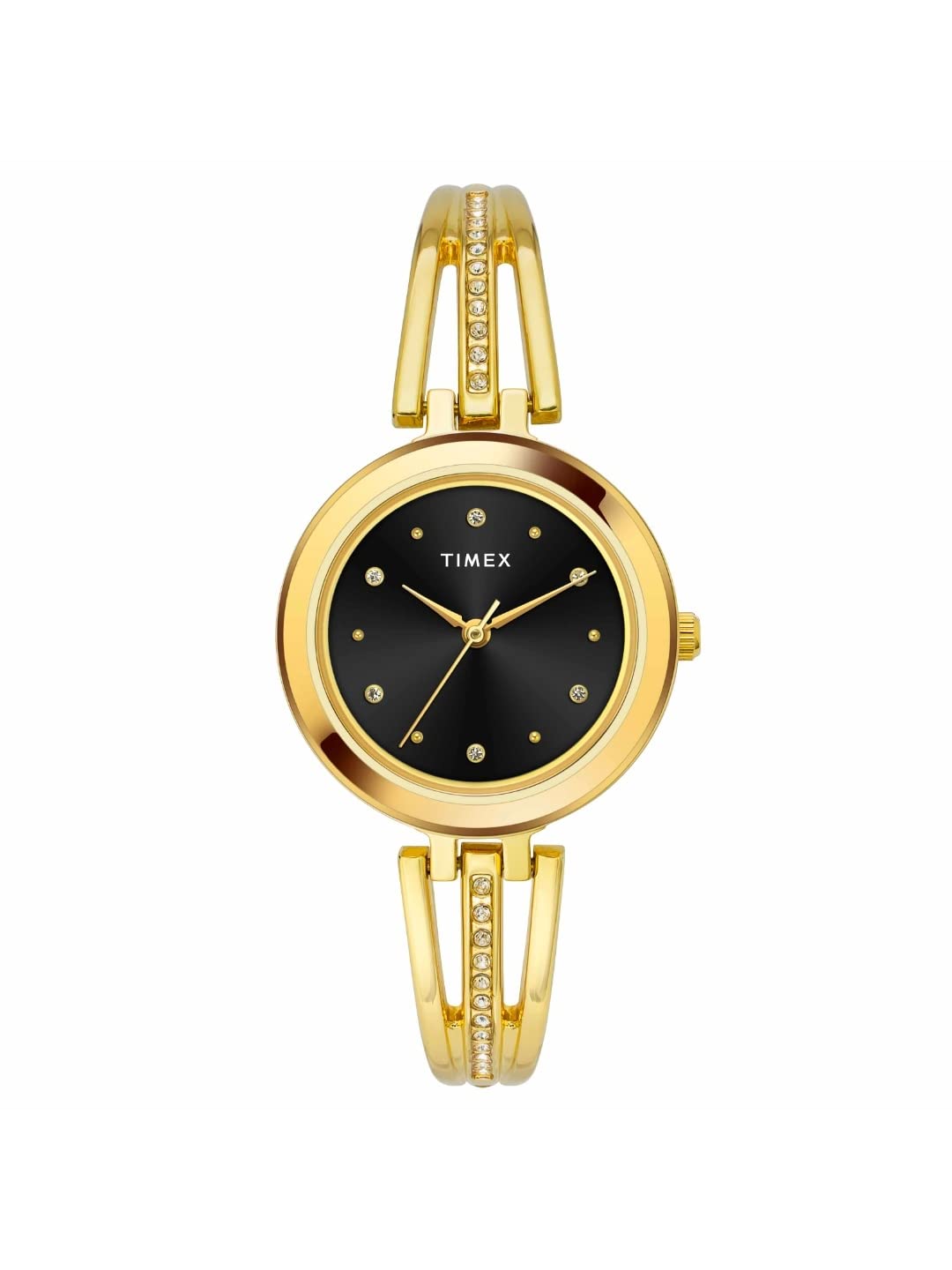 TIMEX Women Brass Classics Collection 3 Hands Analogue Black Dial Coloured Quartz Watch, Round Dial with 29.5Mm Case Width - Twtl10307, Band Color-Gold (B0BYZCGKJY) Amazon Price History, Amazon Price Tracker