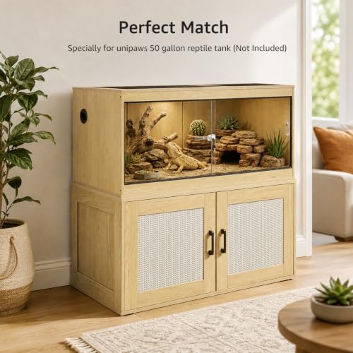 Image of Reptile Tank Stand for Unipaws 50 Gallon Reptile Tank, Storage Cabinet