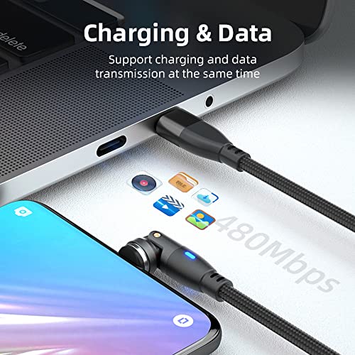 P-TECHUK Rotating 60W Super Fast USB C to USB C Magnetic Charging Data Cable - Image 3